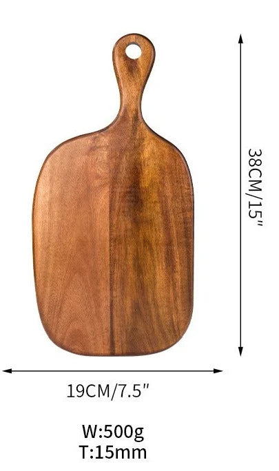 Acacia Wood Cutting Board with Handle | Serving Tray
