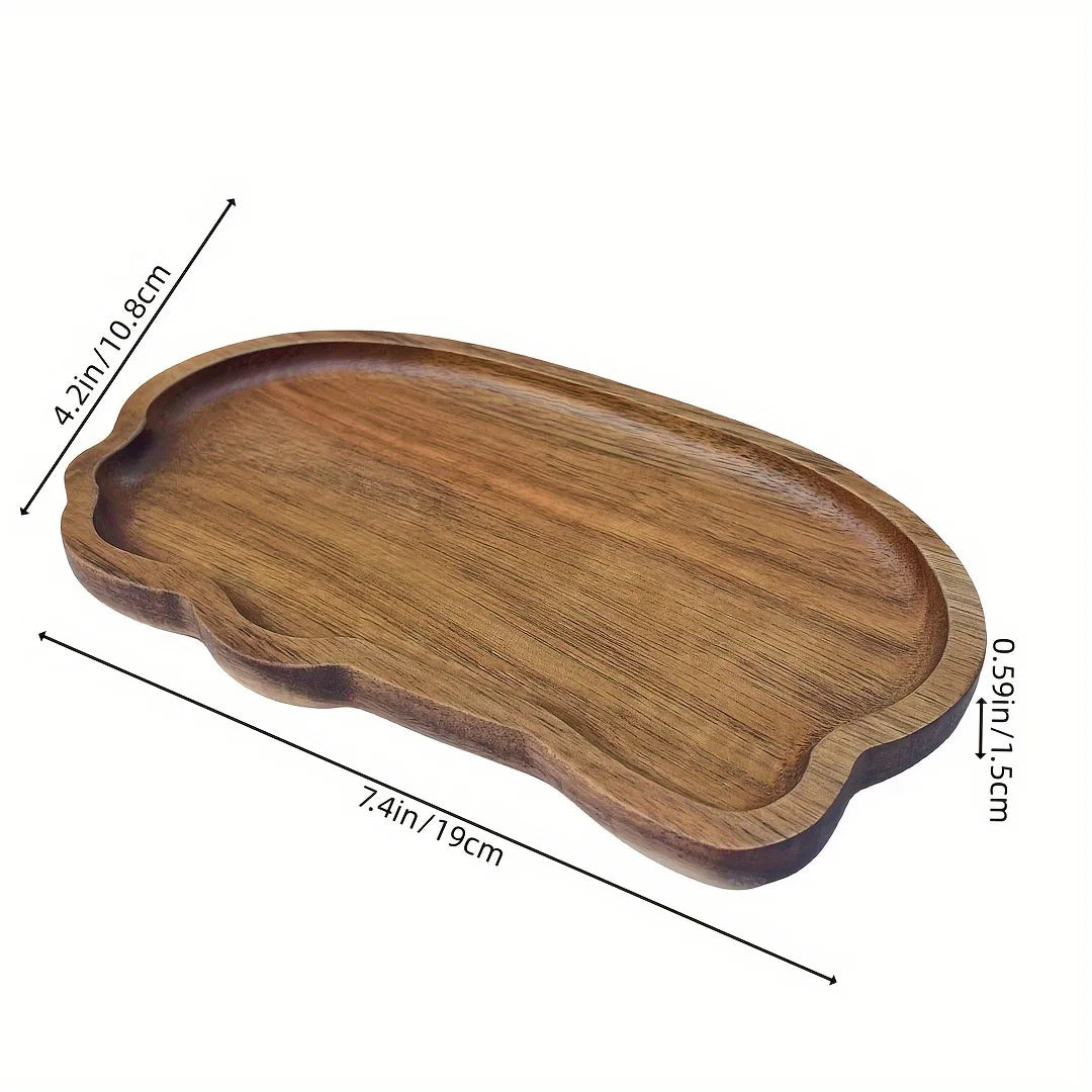 Japanese Wooden Tea Serving Tray – Solid Wood Tea, Coffee, Fruit & Dessert Serving Platter