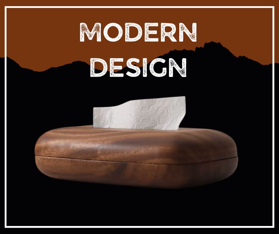 Walnut Tissue Box Cover – Wooden Napkin Holder, Minimalist Tabletop & Bathroom Decor