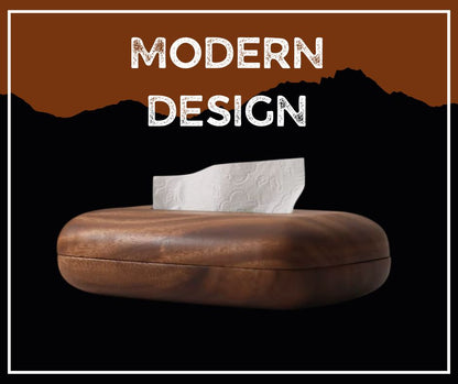Walnut Tissue Box Cover – Wooden Napkin Holder, Minimalist Tabletop & Bathroom Decor