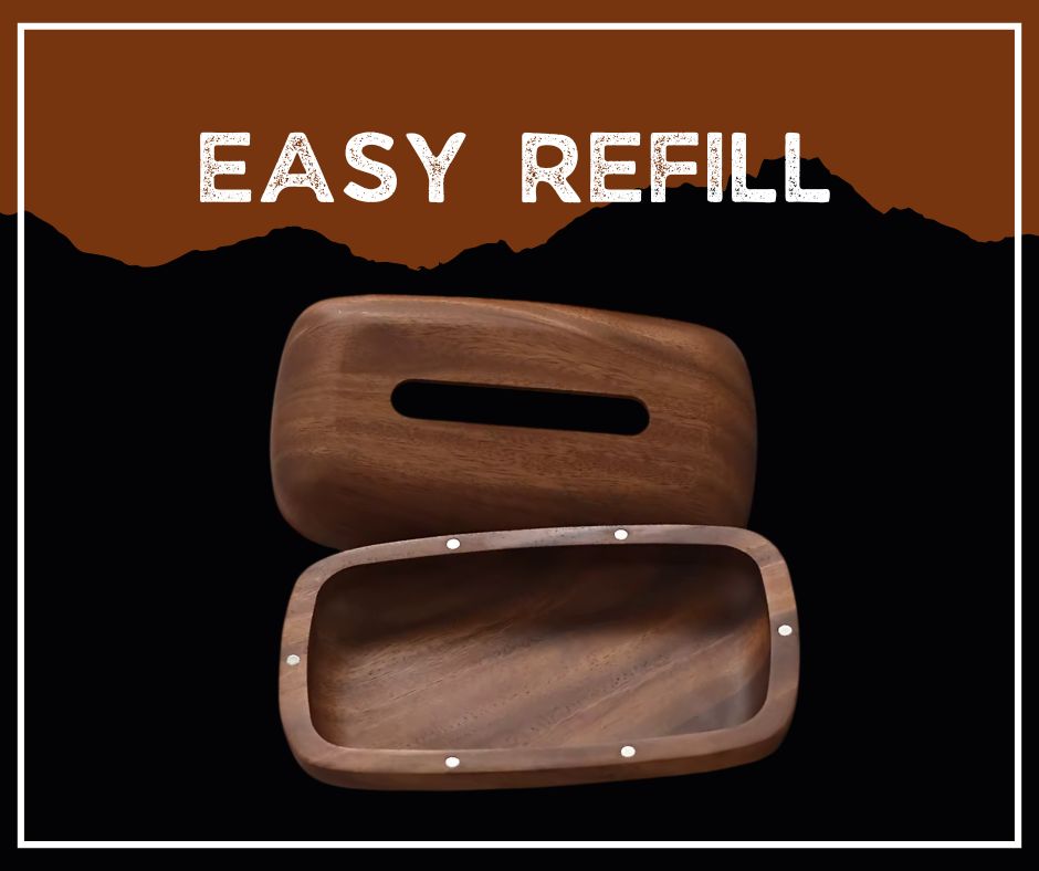 Walnut Tissue Box Cover – Wooden Napkin Holder, Minimalist Tabletop & Bathroom Decor