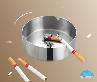 Wooden Ashtray with Stainless Steel Lid – Walnut Desktop Smoking Accessory