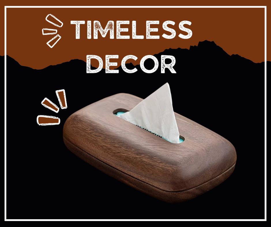 Walnut Tissue Box Cover – Wooden Napkin Holder, Minimalist Tabletop & Bathroom Decor