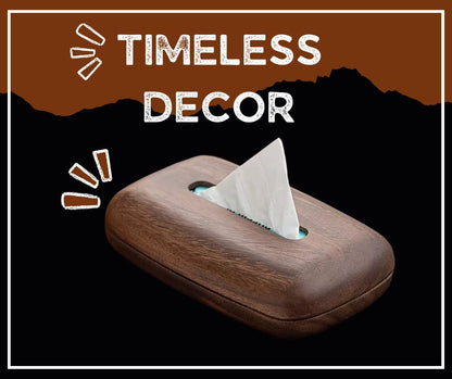 Walnut Tissue Box Cover – Wooden Napkin Holder, Minimalist Tabletop & Bathroom Decor