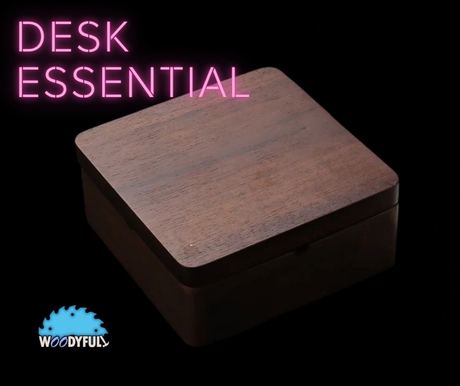 Solid Wood Ashtray – Walnut or Natural Finish, Lidded Cigar Holder with Stainless Steel Tray
