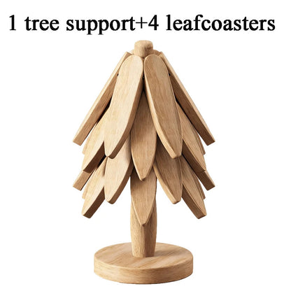 Premium Wooden Trivet for Hot Pots & Pans – Heat Resistant Christmas Tree Kitchen Mat