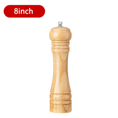 Wooden Salt & Pepper Mill Set (5/8/10 Inch) – Adjustable Ceramic Core Spice Grinder