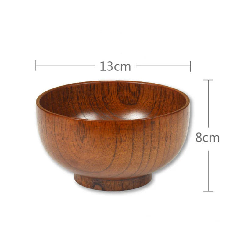 Premium Japanese Jujube Wood Bowl – Wooden Rice, Salad & Noodle Serving Bowl