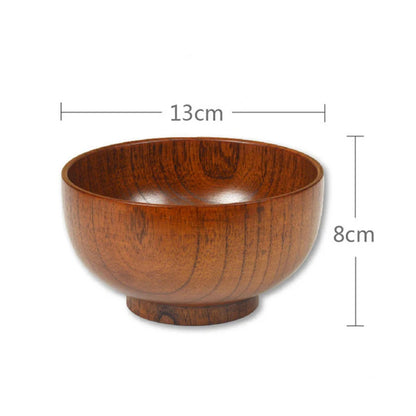 Premium Japanese Jujube Wood Bowl – Wooden Rice, Salad & Noodle Serving Bowl