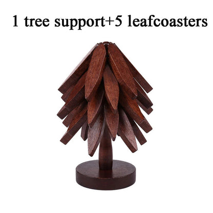 Premium Wooden Trivet for Hot Pots & Pans – Heat Resistant Christmas Tree Kitchen Mat