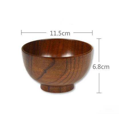 Premium Japanese Jujube Wood Bowl – Wooden Rice, Salad & Noodle Serving Bowl