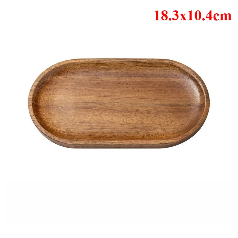 Artisan Wooden Serving Tray – Elegant Coffee, Tea & Fruit Serving Board