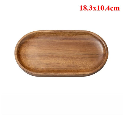 Artisan Wooden Serving Tray – Elegant Coffee, Tea & Fruit Serving Board