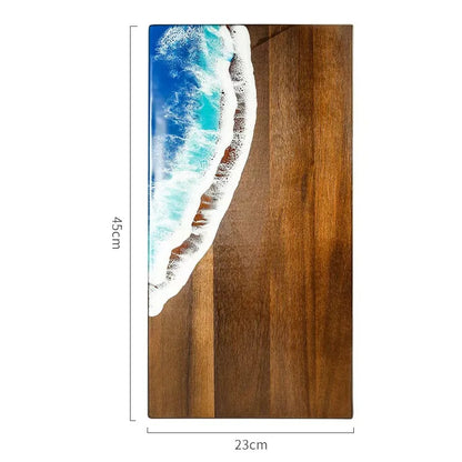 Epoxy Resin River Charcuterie Board | Acacia Wood Serving Board - Decorative Resin River Cutting Board