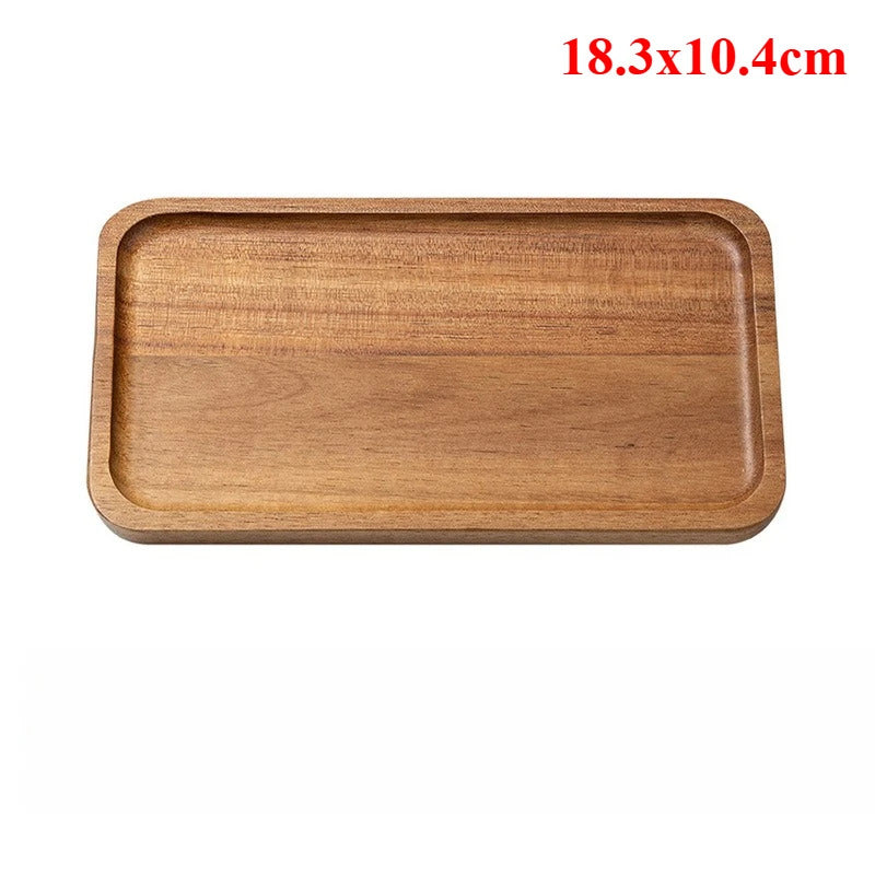 Artisan Wooden Serving Tray – Elegant Coffee, Tea & Fruit Serving Board