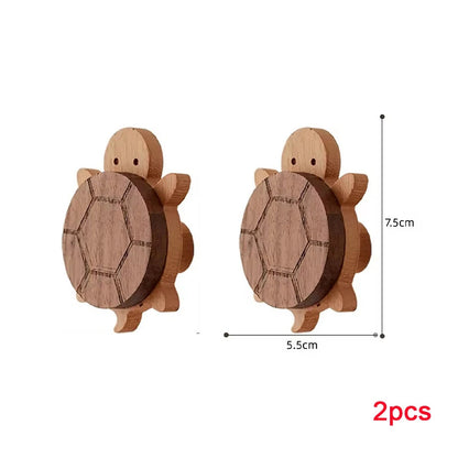 Premium Solid Wood Wall Hooks – Decorative Animal Coat & Kitchen Towel Hanger for Home Organization