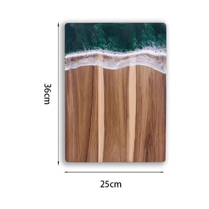 Epoxy Resin River Charcuterie Board | Acacia Wood Serving Board - Decorative Resin River Cutting Board