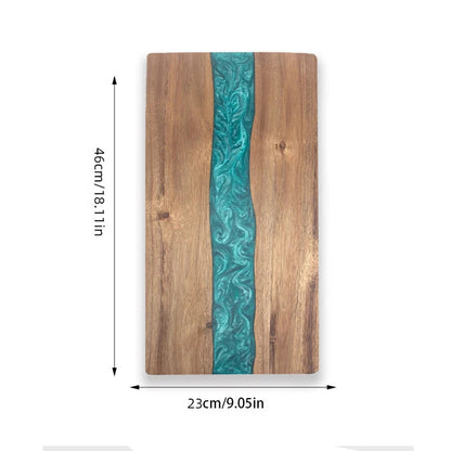 Epoxy Resin River Charcuterie Board | Acacia Wood Serving Board - Decorative Resin River Cutting Board