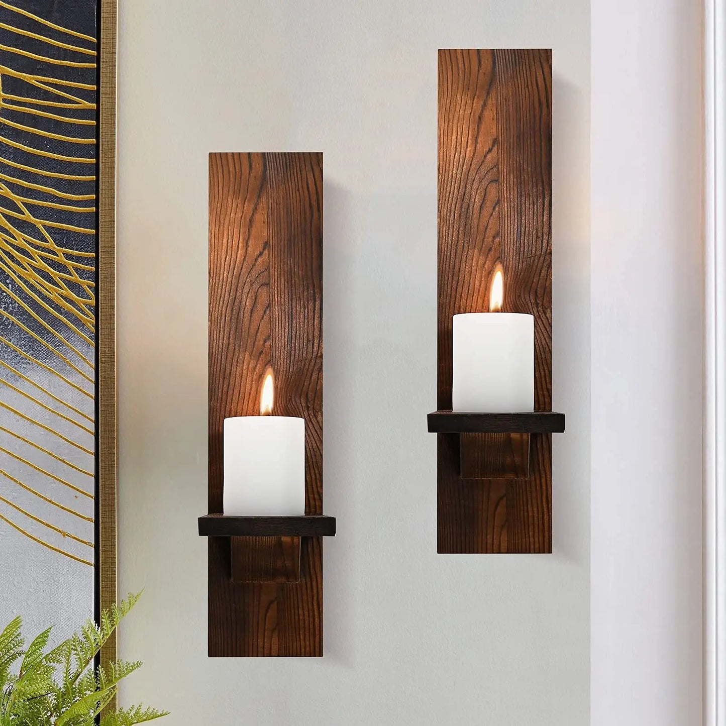 Wooden Wall Sconces for Bedroom, Hallway & Living Room | Rustic Wall Decor