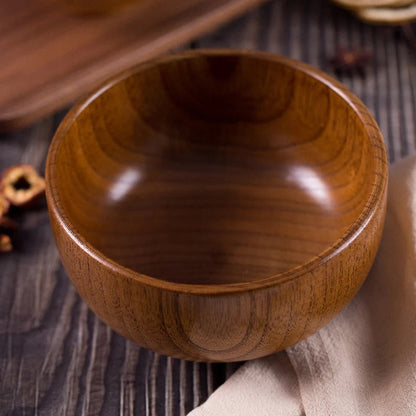 Premium Japanese Jujube Wood Bowl – Wooden Rice, Salad & Noodle Serving Bowl