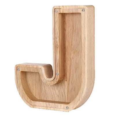 Personalized Wooden Alphabet Piggy Bank – Letter Coin Saving Box for Kids & Home Decor