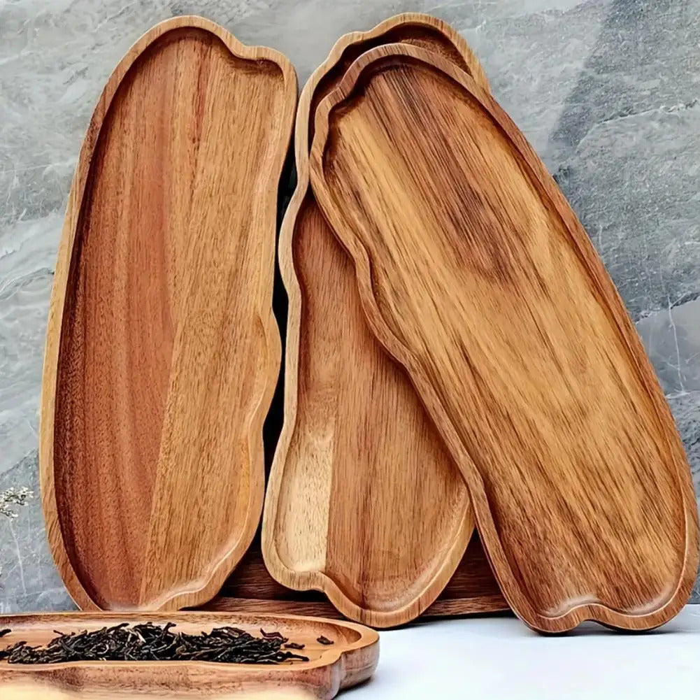 Japanese Wooden Tea Serving Tray – Solid Wood Tea, Coffee, Fruit & Dessert Serving Platter