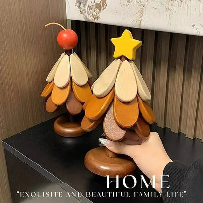 Wooden Christmas Tree Trivet Set – Heat Resistant Pot Holder, Kitchen Placemat & Decorative Coaster