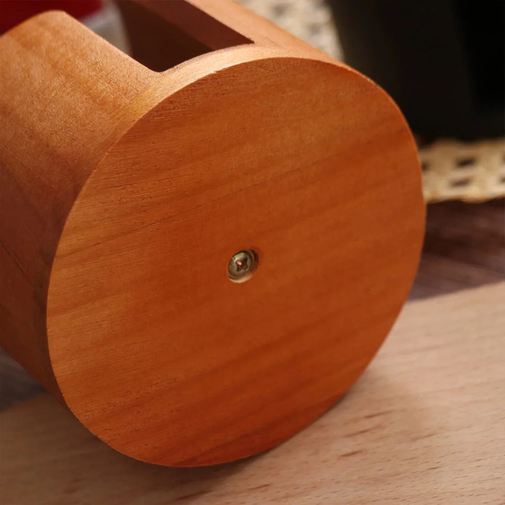 Wooden Paper Towel Holder – Freestanding Countertop Kitchen Roll Stand with Storage Base