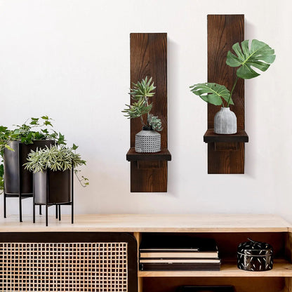 Wooden Wall Sconces for Bedroom, Hallway & Living Room | Rustic Wall Decor