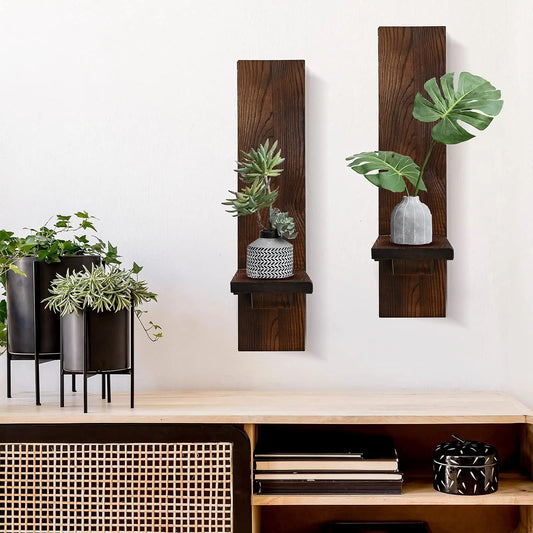 Wooden Wall Sconces for Bedroom, Hallway & Living Room | Rustic Wall Decor