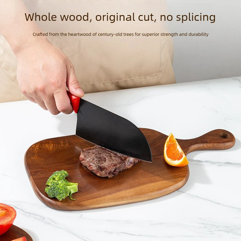Acacia Wood Cutting Board with Handle | Serving Tray