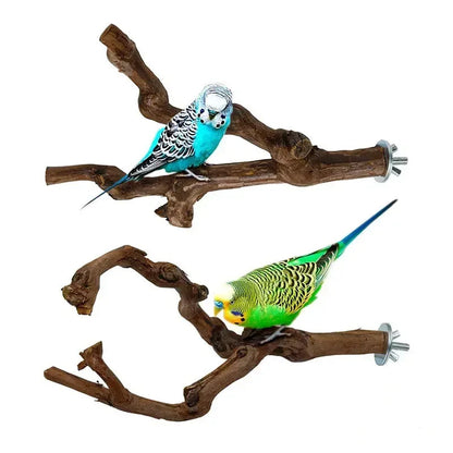 Natural Grapevine Wood Bird Perch – Parrot Stand, Chew Toy & Claw Grinding Accessory for Cockatiels, Parakeets & Small Birds