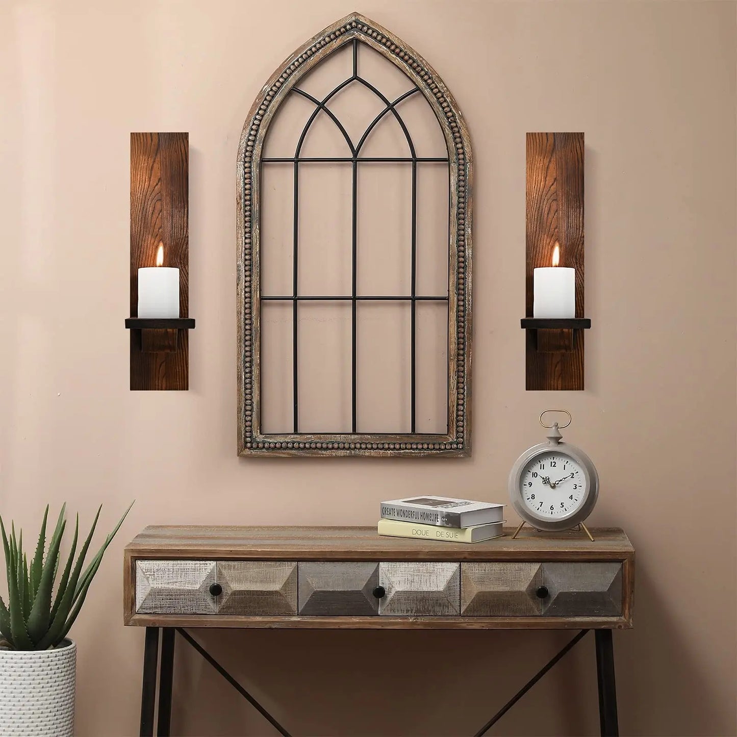 Wooden Wall Sconces for Bedroom, Hallway & Living Room | Rustic Wall Decor