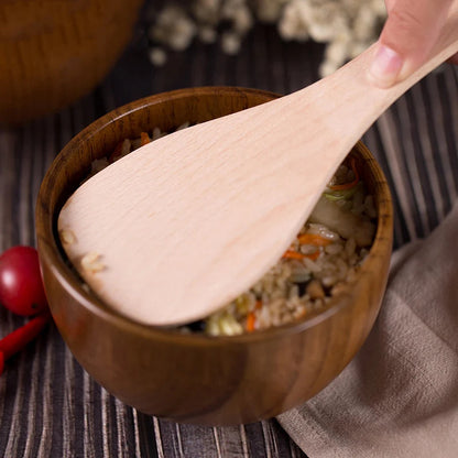 Premium Japanese Jujube Wood Bowl – Wooden Rice, Salad & Noodle Serving Bowl