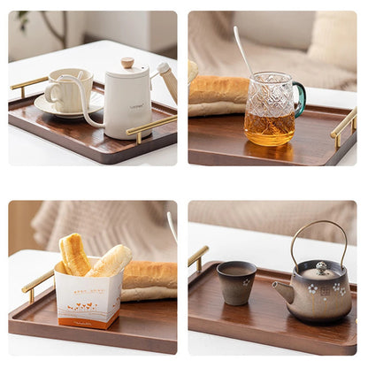 Wooden Serving Tray with Handles | Bamboo Tea & Food Tray
