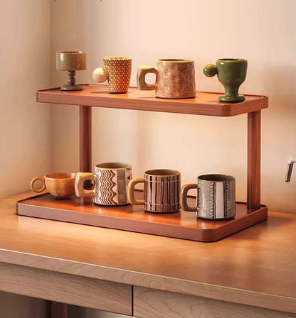 Wooden Kitchen Storage Rack – Multi-Tier Countertop Organizer for Tea, Coffee & Home Essentials