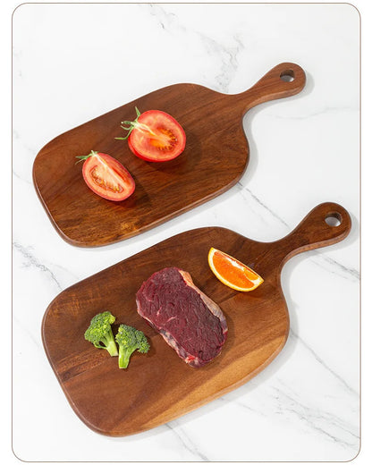 Acacia Wood Cutting Board with Handle | Serving Tray