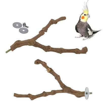 Natural Grapevine Wood Bird Perch – Parrot Stand, Chew Toy & Claw Grinding Accessory for Cockatiels, Parakeets & Small Birds