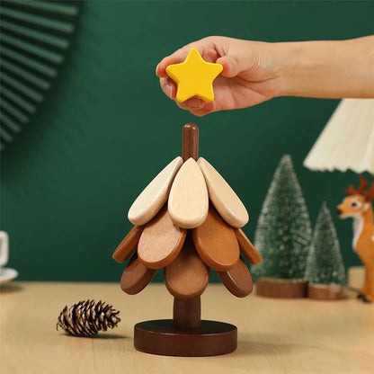 Wooden Christmas Tree Trivet Set – Heat Resistant Pot Holder, Kitchen Placemat & Decorative Coaster