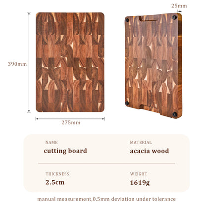 Acacia Wood Serving & Chopping Board - 15-Inch End Grain Acacia Wood Cutting Board