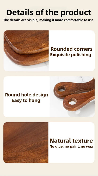 Acacia Wood Cutting Board with Handle | Serving Tray