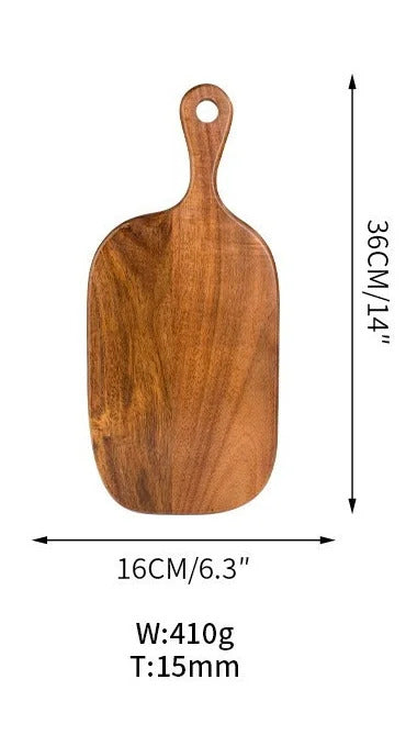 Acacia Wood Cutting Board with Handle | Serving Tray