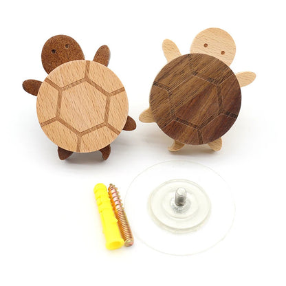 Premium Solid Wood Wall Hooks – Decorative Animal Coat & Kitchen Towel Hanger for Home Organization