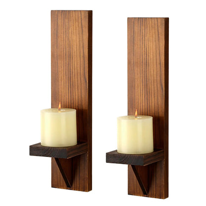 Wooden Wall Sconces for Bedroom, Hallway & Living Room | Rustic Wall Decor