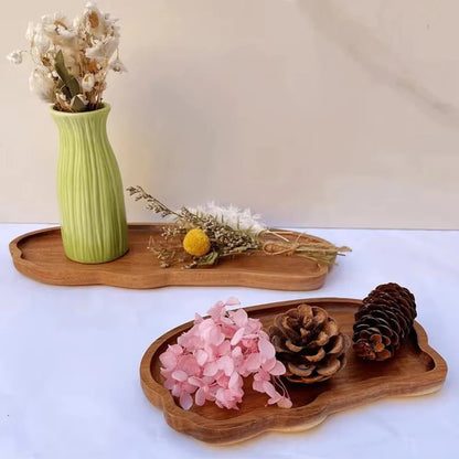 Japanese Wooden Tea Serving Tray – Solid Wood Tea, Coffee, Fruit & Dessert Serving Platter