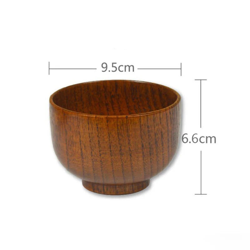 Premium Japanese Jujube Wood Bowl – Wooden Rice, Salad & Noodle Serving Bowl