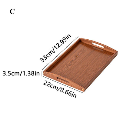 Wooden Serving Tray with Handles | Bamboo Tea & Food Tray