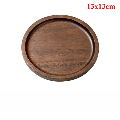 Artisan Wooden Serving Tray – Elegant Coffee, Tea & Fruit Serving Board