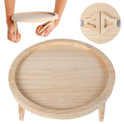 Couch Cup Holder | Bamboo Sofa Armrest Tray Anti-Slip Couch Arm Tray for Drinks & Snacks