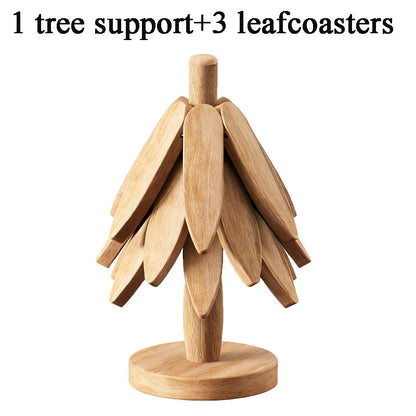 Premium Wooden Trivet for Hot Pots & Pans – Heat Resistant Christmas Tree Kitchen Mat